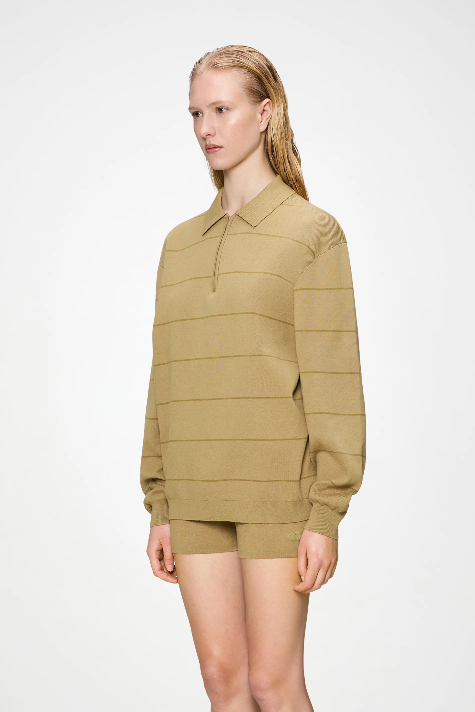 Striped Knit Long Sleeve Polo - Image 14