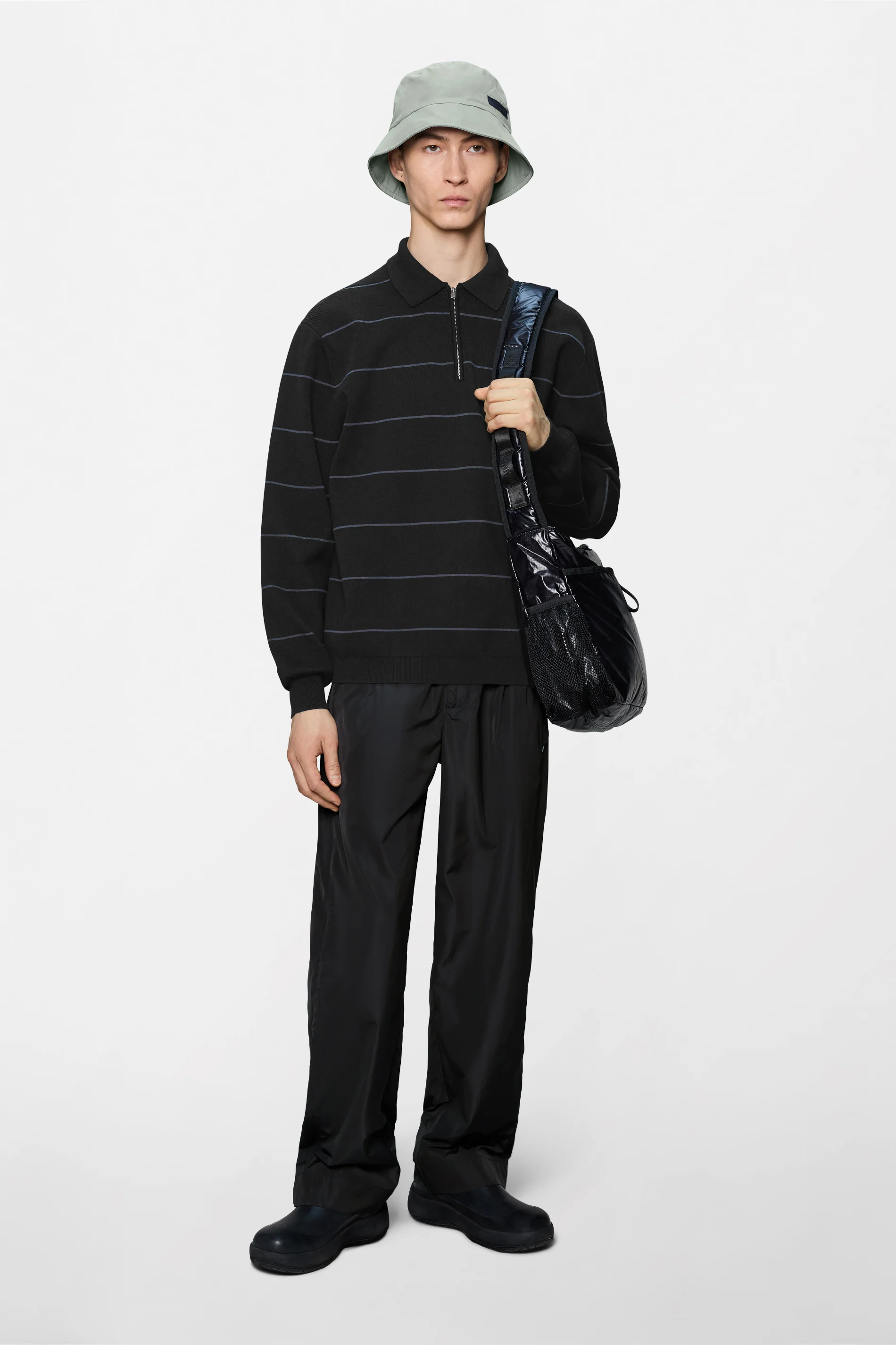 Striped Knit Long Sleeve Polo - Image 14