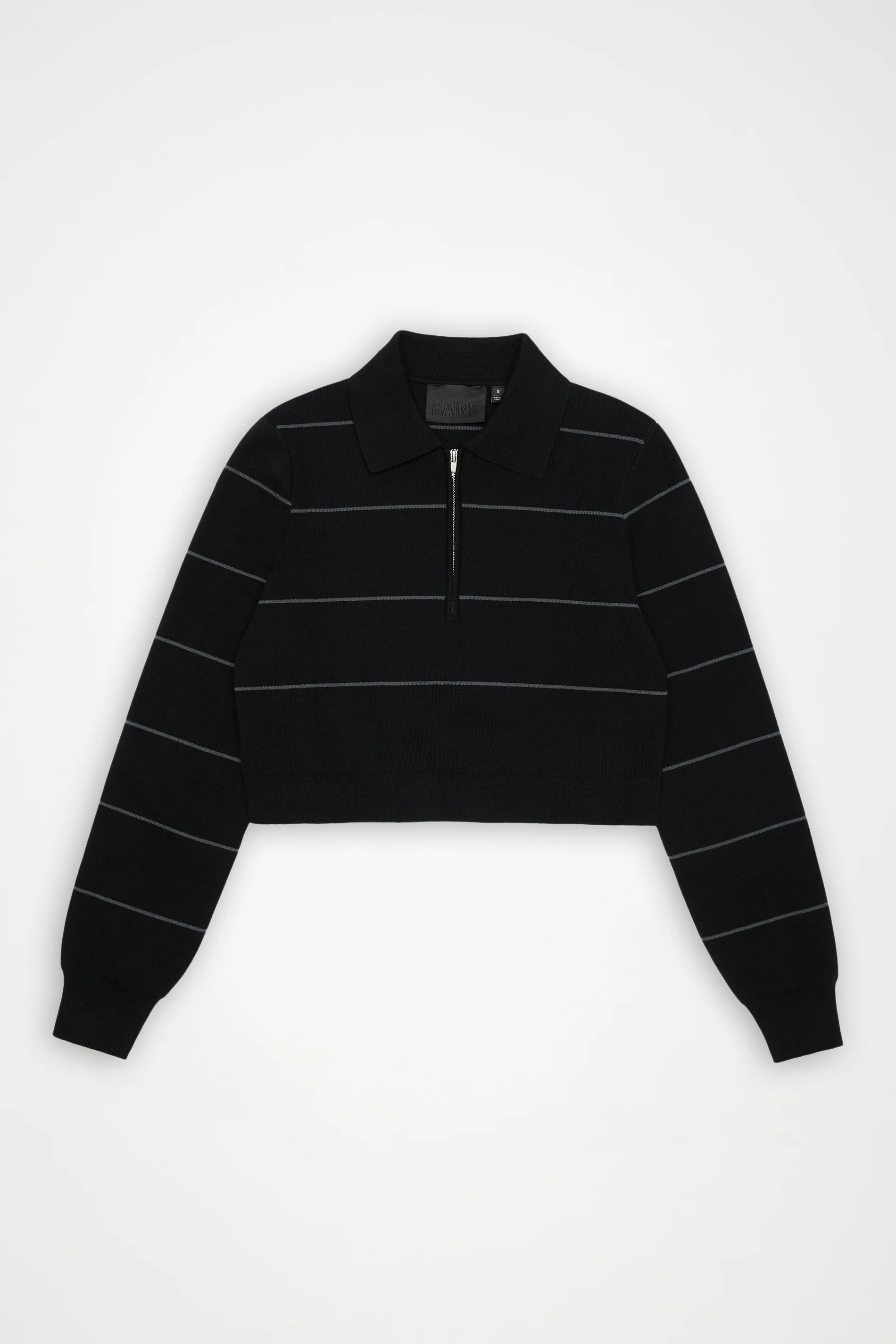 Striped Knit W Long Sleeve Polo - Image 2
